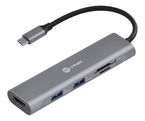 Hub Usb Tipo C / Type C 5 Em 1 Com 2 Usb 3.0