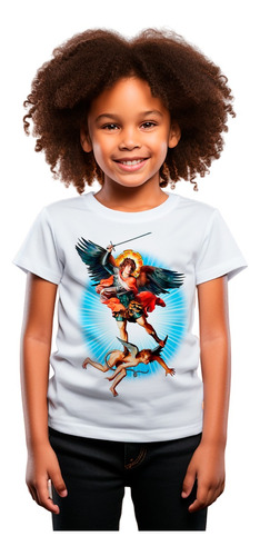 Camiseta Infantil Menina Bc1 Sao  Miguel  Arcanjo
