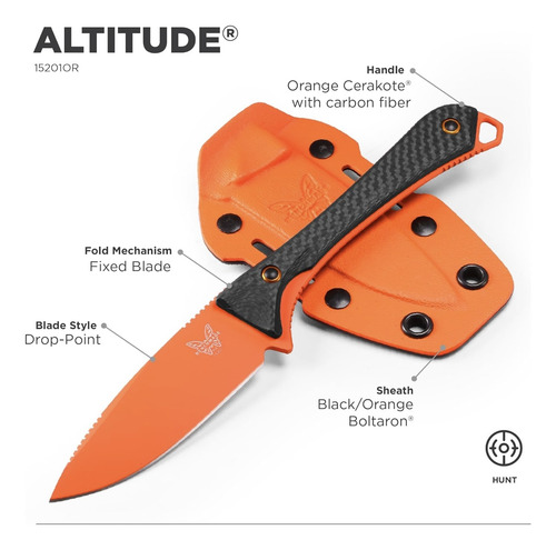 Faca Benchmade Altitude 15201 Cerakote Carbono Fulltang
