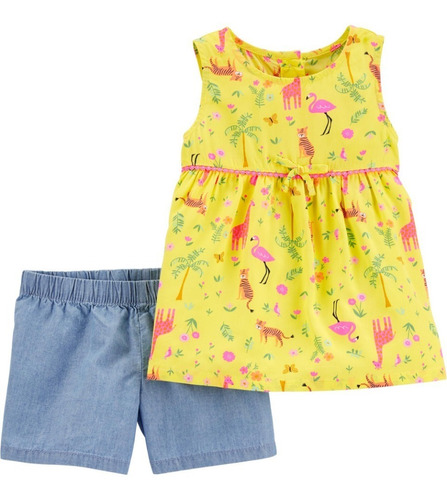 Set Conjunto Carters 3 Piezas Niña Bebé Short Y Blusa