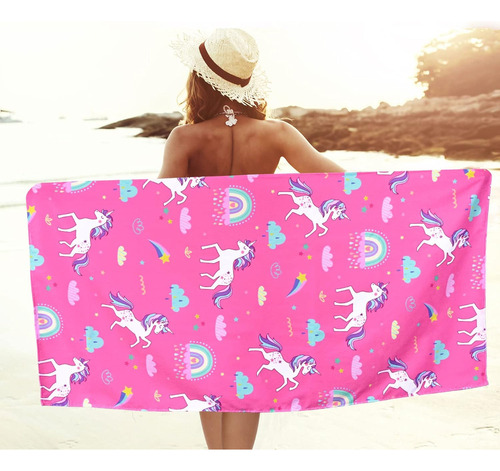 Zt Toalla De Playa Unicornio Rosa