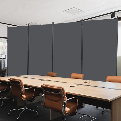 Divisor De Habitación 4 Paneles Plegables De Privacidad Gris