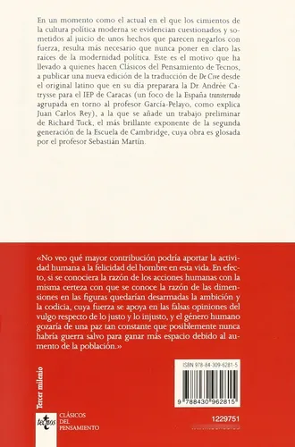 De Cive (del Ciudadano) Thomas Hobbes Editorial Tecnos