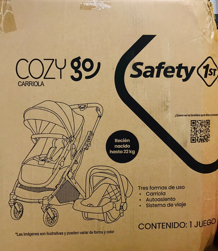 Carriola Sistema De Viaje Cozy Go Safety 1st Verde En Caja Verde Pistache Negro