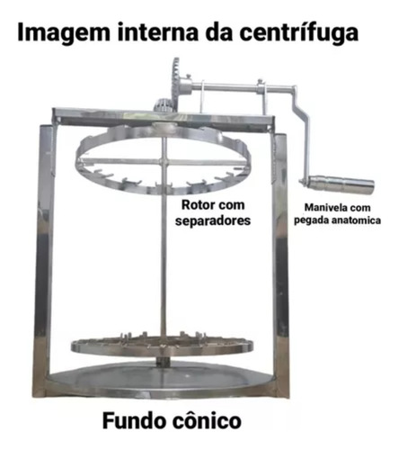 Centrifuga Extratora Mel Manual Inox 28/8 Quadros Apicultura