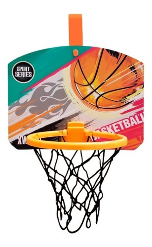 Imagen 6 de 10 de Aro Tablero Basketball Infantil 31x24cm Pelota 10cm Inflador