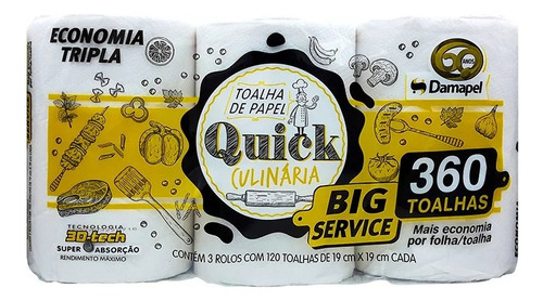 Papel Toalha Quick Culinaria 360 Toalhas