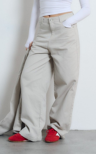 Pantalón Mujer Maitry Jeans Balloon Ceni Gabardina Rígida