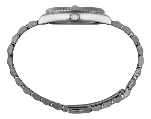 Relogio Seculus Feminino Long Life Social Azul 77323l0svna2 Correia Prateado Bisel Prateado Fundo Azul-celeste
