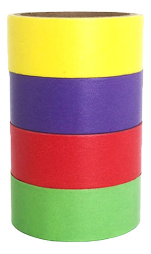 Juego De 4 Rollos De Cinta Adhesiva Rainbow Para Decoración