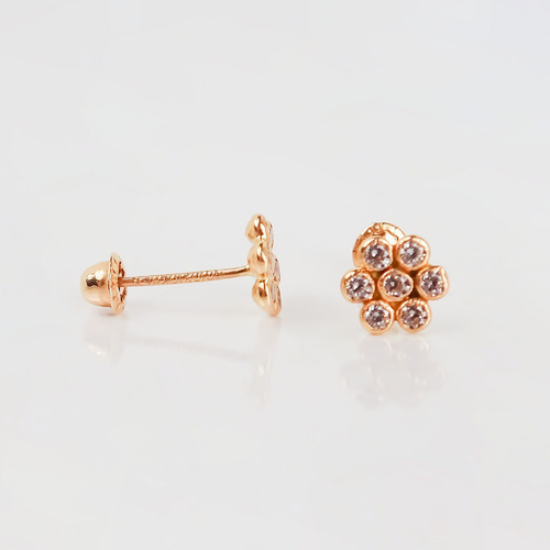Amor Eterno - Broqueles Roseta / Aretes Oro 10k