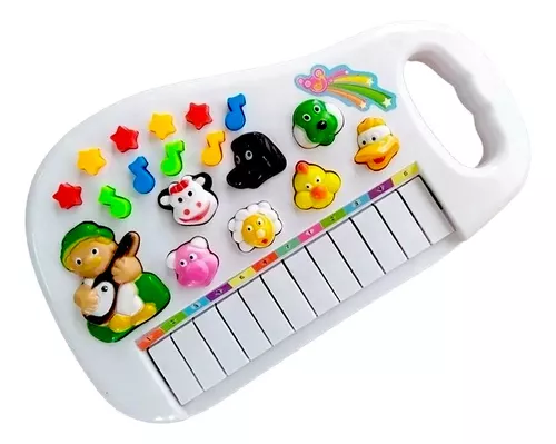 Brinquedo Infantil Pianinho Musical Fazendinha Musicas Sons de