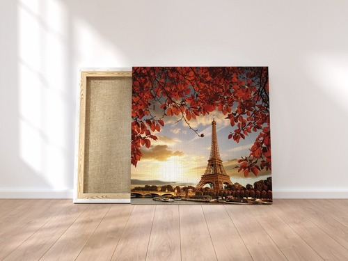 Cuadro Torre Eiffel París Paisaje Canvas Moderno 100x100 Cms