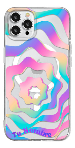 Funda Para iPhone Magsafe Tu Nombre Mujer Curvas Colores