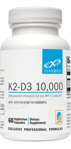 Xymogen K2-d3 10000 Ui Vitamina D3 K2 60 Cápsulas