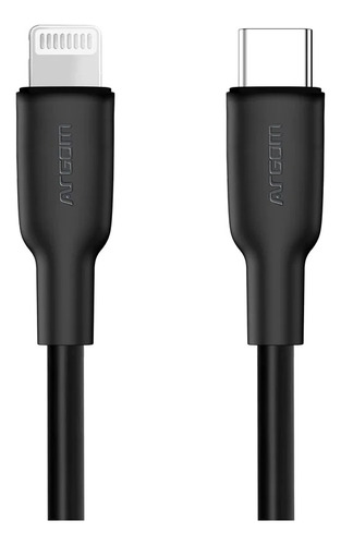Cable Tipo C A Lightning 30w Silicon Flex 1.8mts Argom Negro