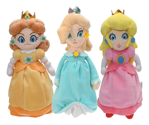 3pcs Super Mario Bros Peach Daisy Rosalina Peluche Muñeca 