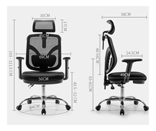 Imagen 5 de 8 de Sillas Giratoria Ergonómica Para Oficina New Smart_decorplas