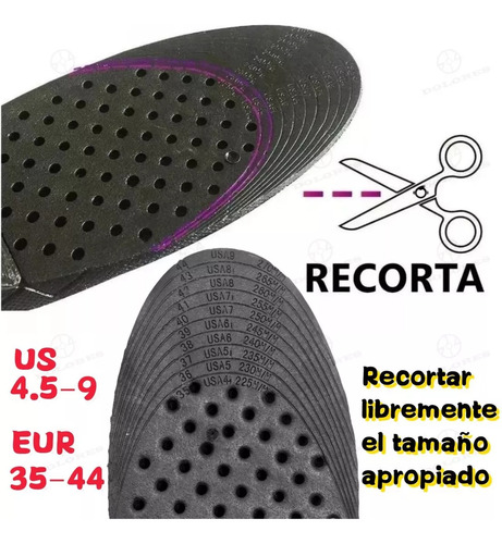 2pcs Plantillas Estatura Calzado Aumenta Altura Respirable