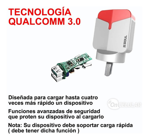 Imagen 3 de 9 de Cargador Carga Rapida 3a Tipo C Para Samsung A71 A70 A30 A31