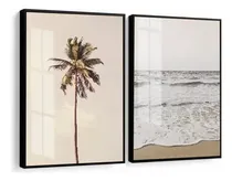 Comprar Quadros Decorativos Praia Coqueiro Mar Moderno 50x70 Vidro