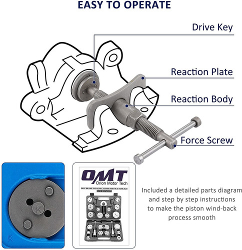Orion Motor Tech 24-piece Disc Brake Caliper Tool Kit, Front