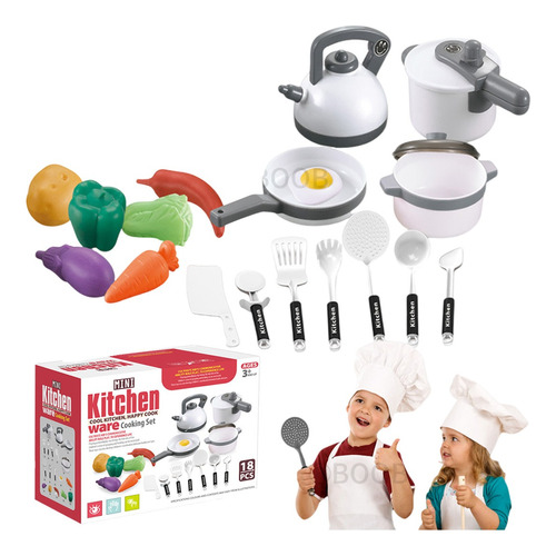 Juguetes De Cocina Para Niños 18 Pzs Utensilios De Simulació