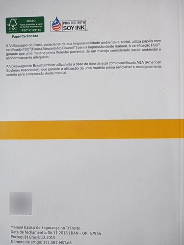 Manual De Manutencao E Garantía Do Carro Fox 2017 (Usado)
