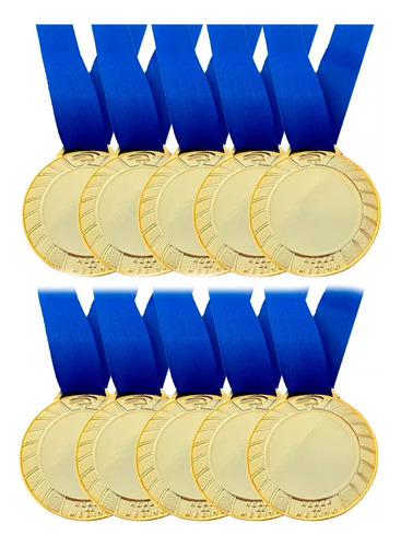 Kit 15 Medalhas Centro Liso Personalizar Ouro Prata Bronze