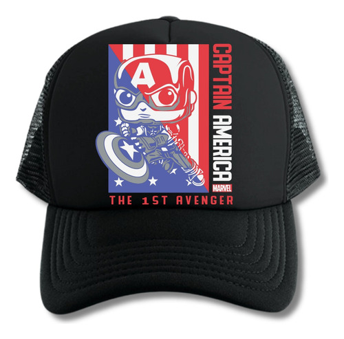 Gorra Capitan America Primer Vengador Series Black 