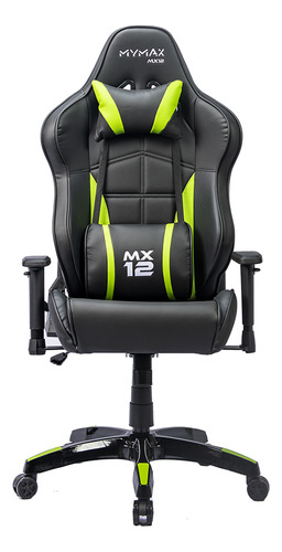 Cadeira Gamer Mx12 Giratoria Preto/verde - Mymax