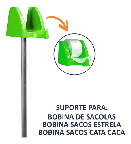 2 Suporte Com Pedestal Para Bobina De Sacos Piso Chão Base