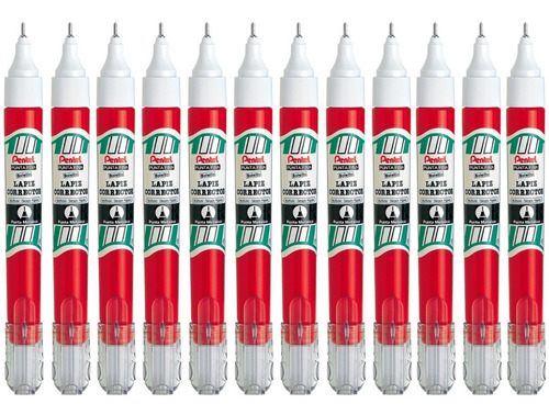 Pluma Corrector Líquido Blanco Pentel Zl63 Punto Fino 12 Pza