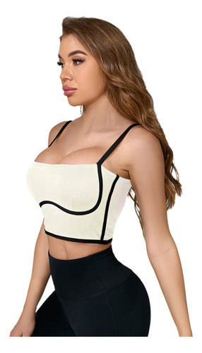 Hjb Top Corto Con Estampado De Líneas Modernas For Mujer