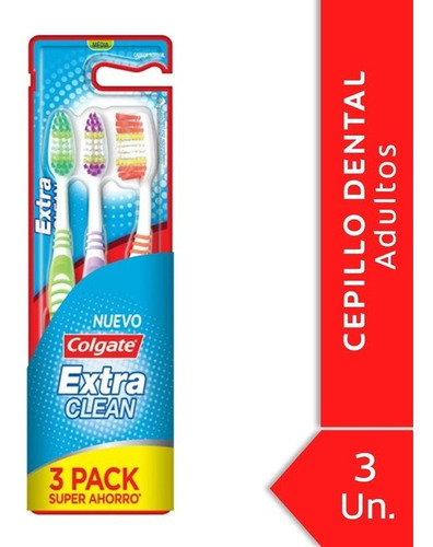 Cepillo Dental Colgate Extra Clean Medio - 3 Unidades