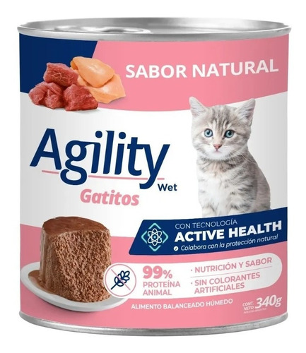 Alimento húmedo Agility para gato Kitten (gatito) X 340 Grs