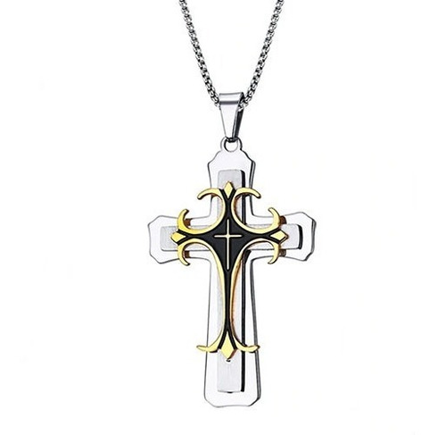 Imagem 1 de 5 de Colar Masculino Com Pingente Crucifixo