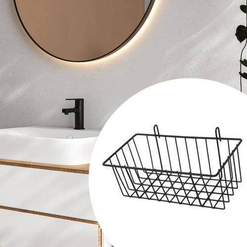 Cesta De Metal Colgante Con Panel De Rejilla De Pared, L