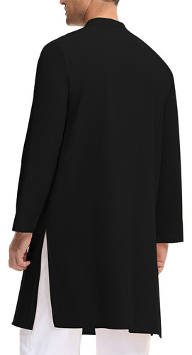 Camisas, Bata Kurta India De Algodón Y Lino, Bata Larga Para