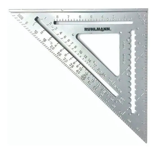 Imagen 1 de 5 de Escuadra Aluminio 30cm Ruhlmann 45° C/sombrero