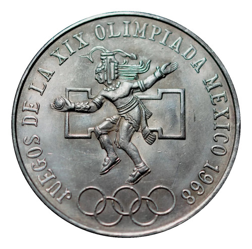 Moneda Original Plata Olimpica $25 1968