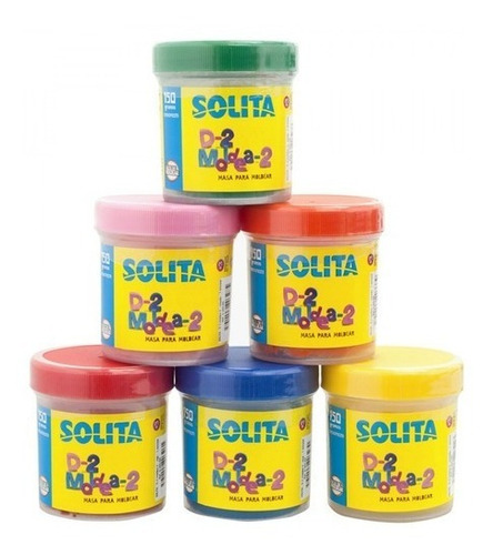 Imagen 1 de 2 de Plastidedos Solita Masa Escolar Pack 2 Und