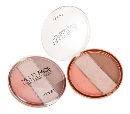 Imagem 1 de 3 de Estojo Paleta Multi Face (blush, Iluminador, Contorno) Vivai