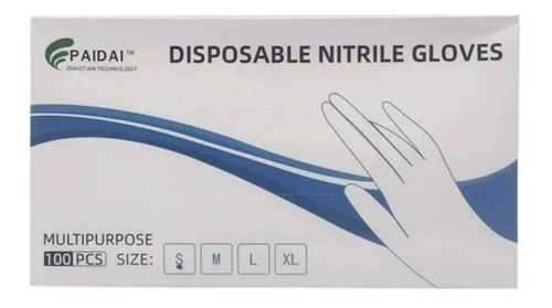 Imagen 3 de 5 de Guantes De Barbero Aseo Cocina Nitrilo Desechables 100 Pcs
