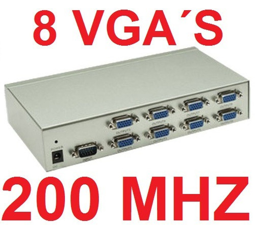 Distribuidor Vga 8 Portas Divisor Splitter Repetidor Monitor