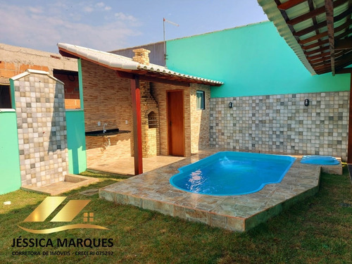Imagem 2 de 14 de Dl-102.2 Casa 2 Quartos, Área Gourmet E Piscina Em Unamar