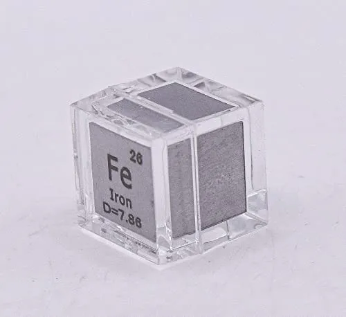 Cubo Acrilico C Elemento Tabla Periodica 10mm Hierro Fe