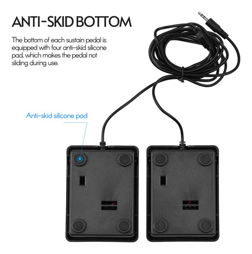 Imagen 8 de 9 de Pedal De Apoyo Compacto De 3,5 Mm, Universal, Doble Pedal