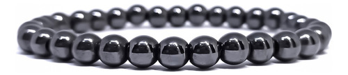 Kit 3 Pulseiras Masculinas Couro Ajustável Hematita Bolinhas