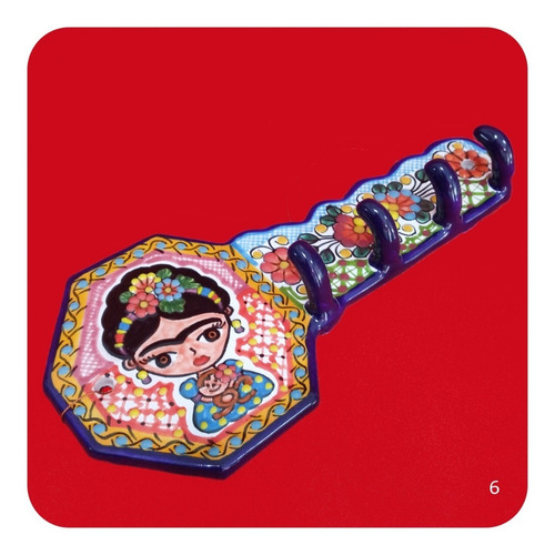Imagen 9 de 10 de Porta Llaves De Talavera Poblana Perchero Color 27 Cm Prl